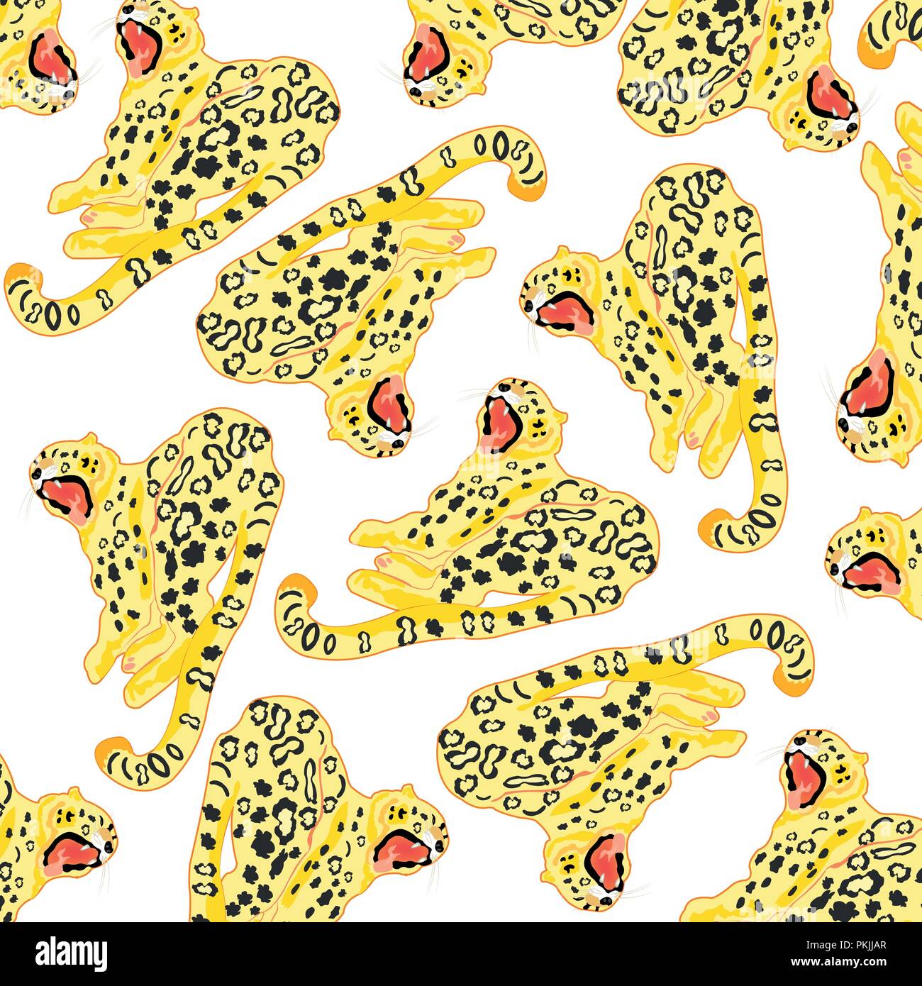 Illustrazione Vettoriale animale pattern leopard su sfondo bianco Illustrazione Vettoriale