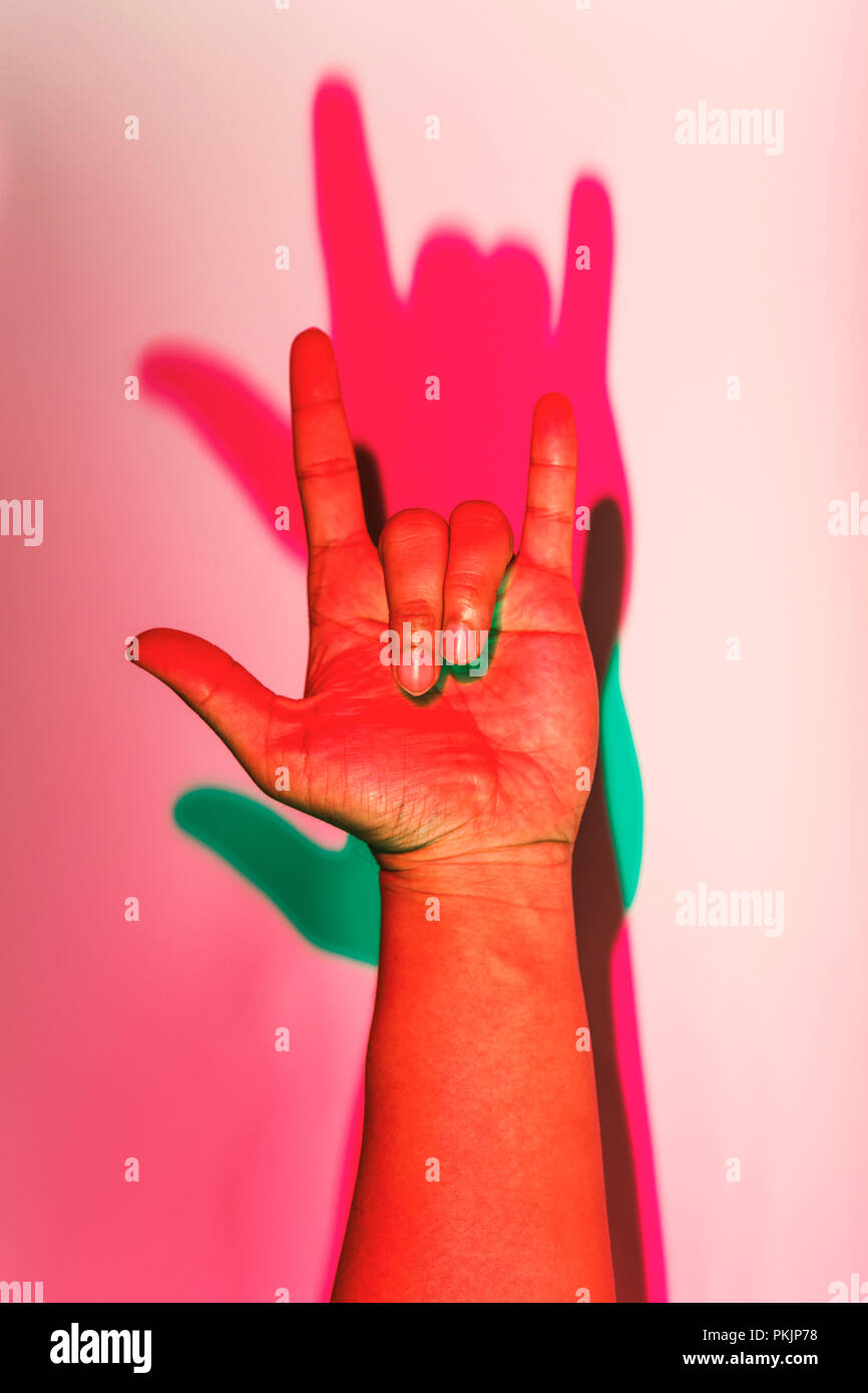 Simbolo di amore e di colore dal flash, creare per party. Foto Stock