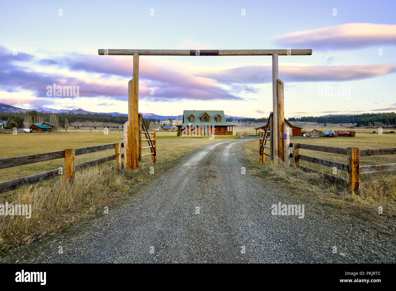 Ranch house esterno nel Cle Elum, WA Foto Stock