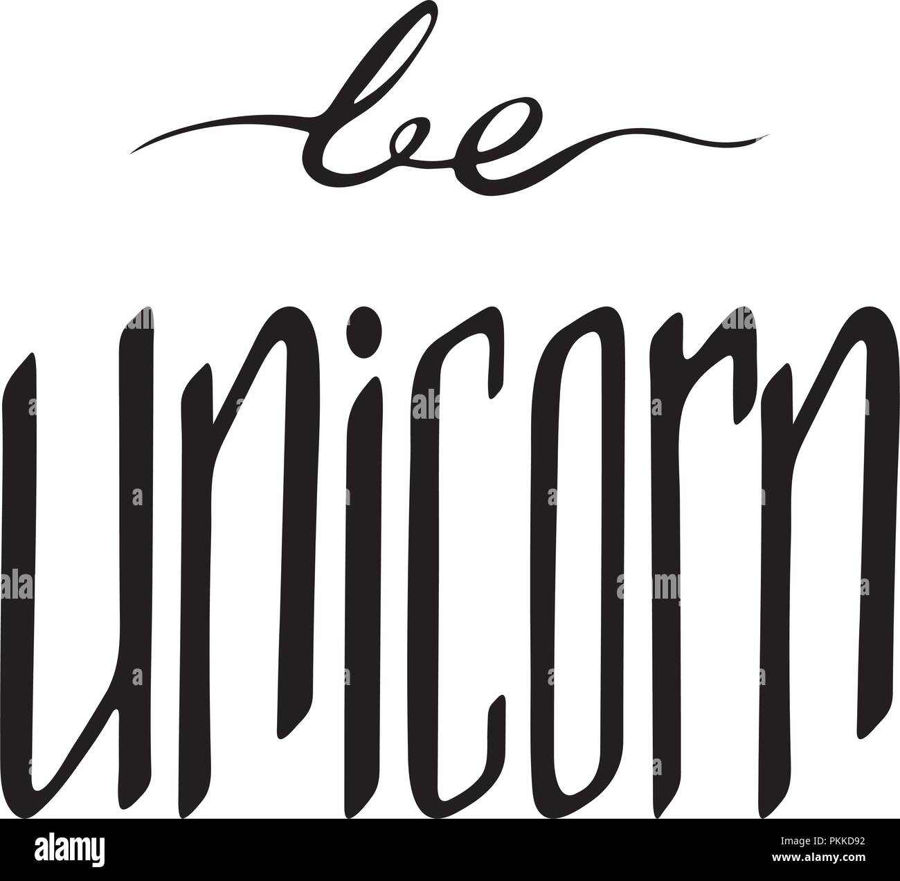 Unici disegnati a mano scritte circa unicorns - essere unicorns. Illustrazione Vettoriale