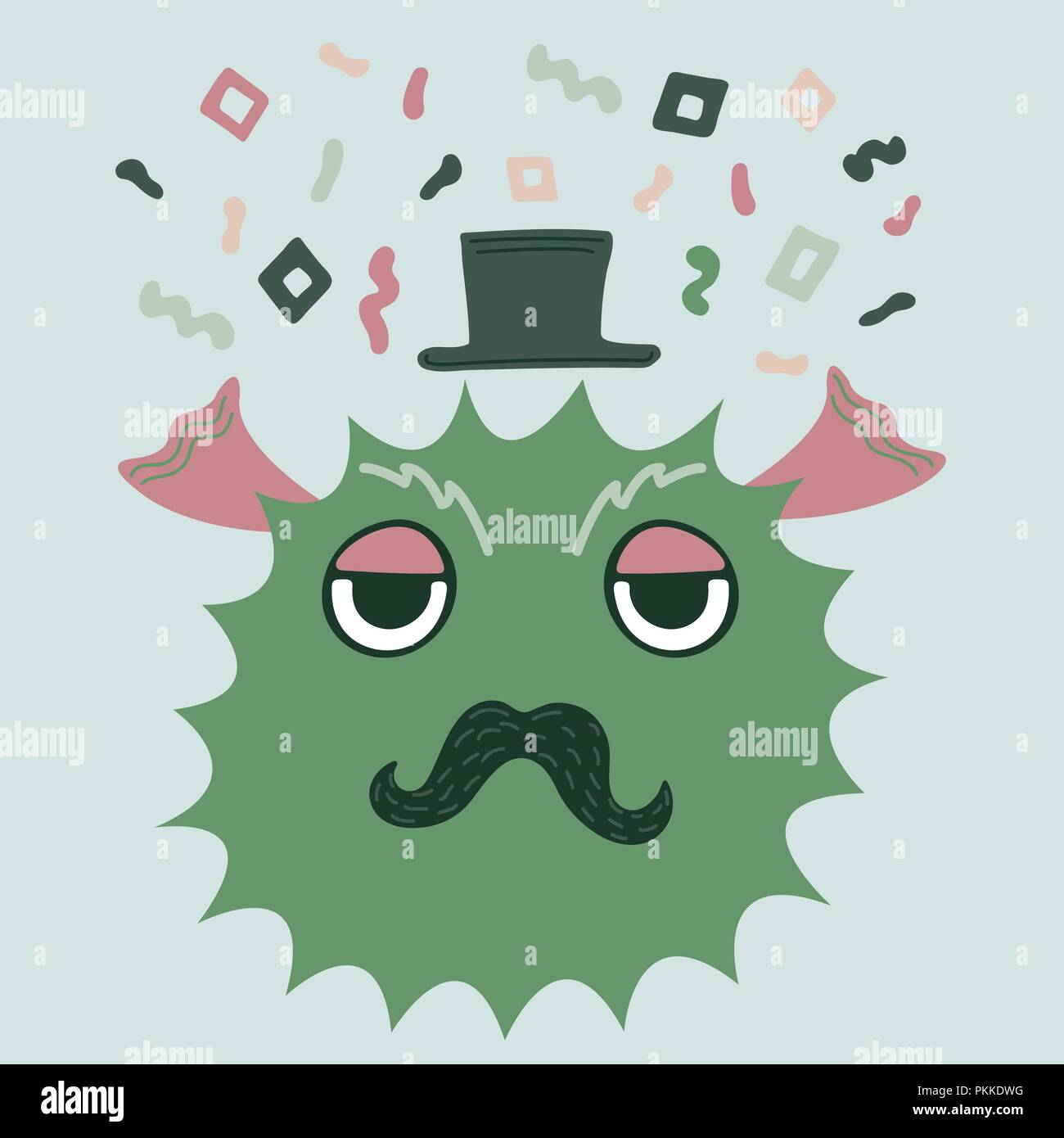 Bella illustrazione del insoddisfatto swelltoad. Esso è destinato per cartoline, calendari, stampe su abiti e notebook. Illustrazione Vettoriale