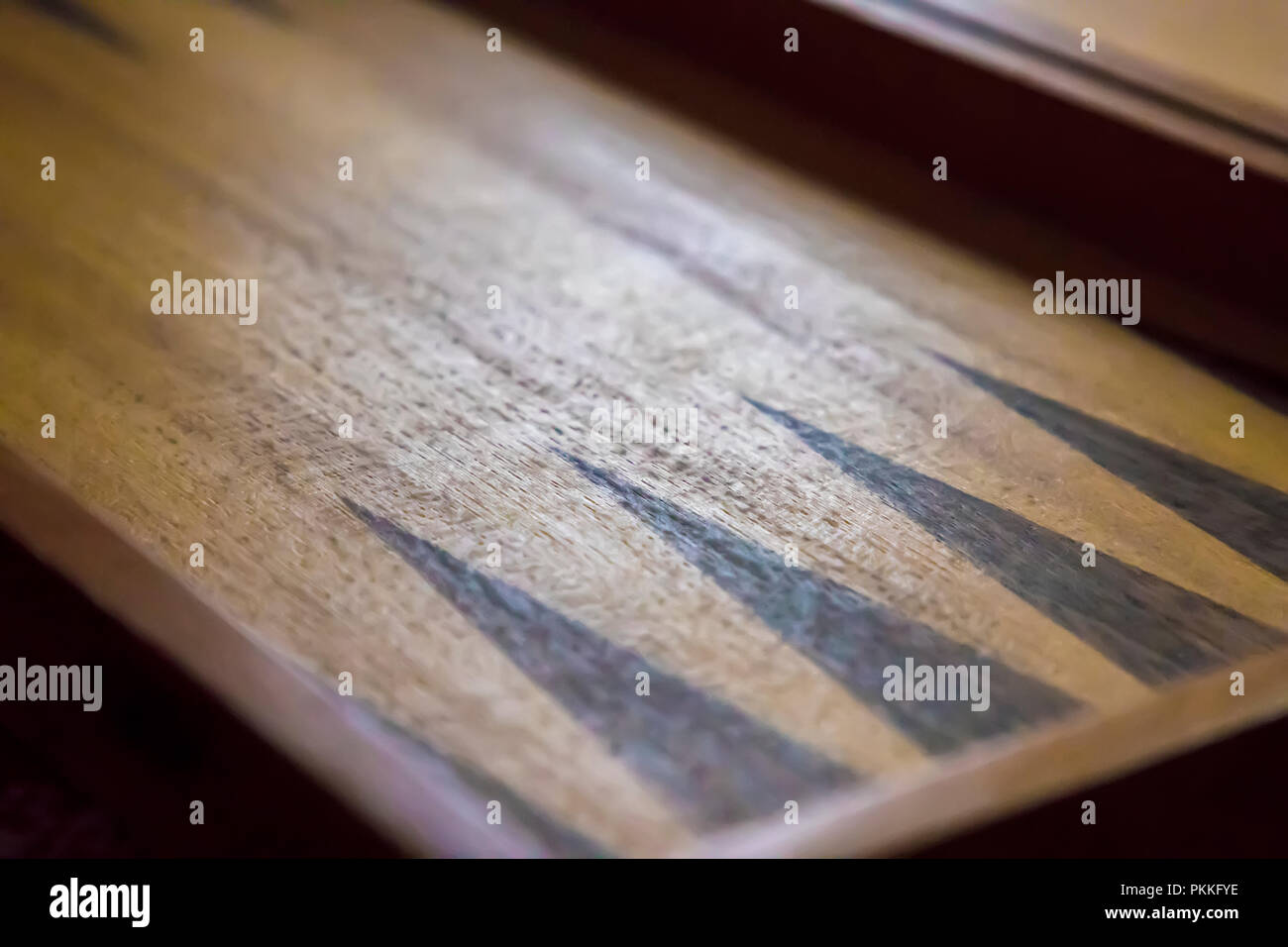 Vuoto bordo del backgammon. Close up Foto Stock