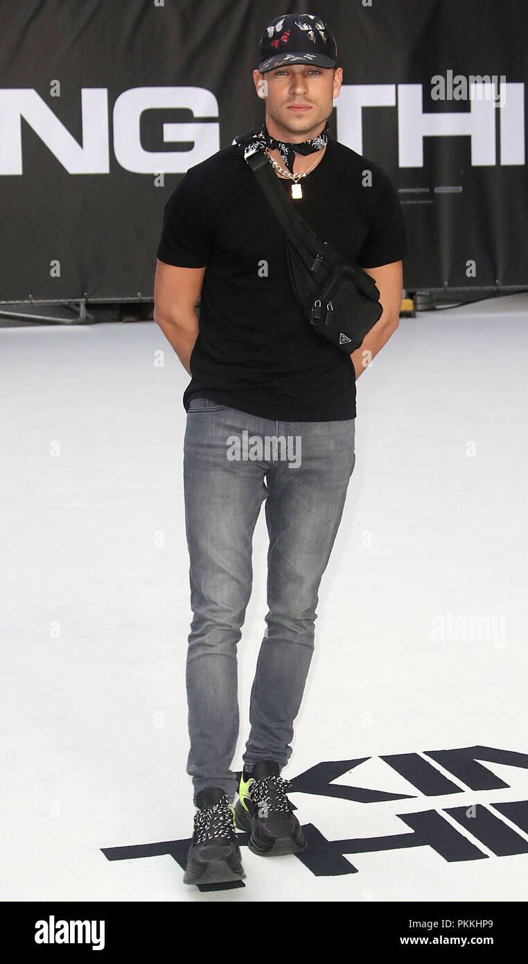 Londra, UK, 12 settembre 2018. Joey Essex assiste il Re dei ladri premiere del film a Londra Foto Stock