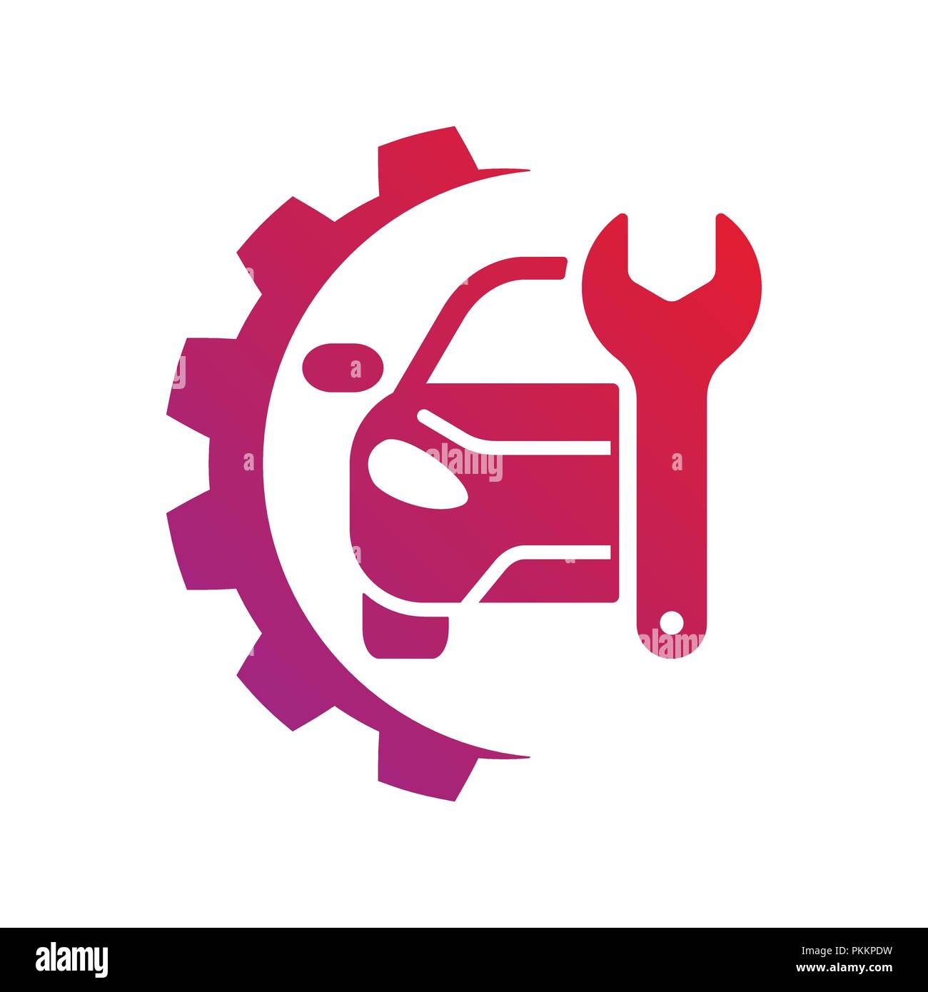 Servizio auto di segno. Riparazione auto logo. EPS 10 Illustrazione Vettoriale