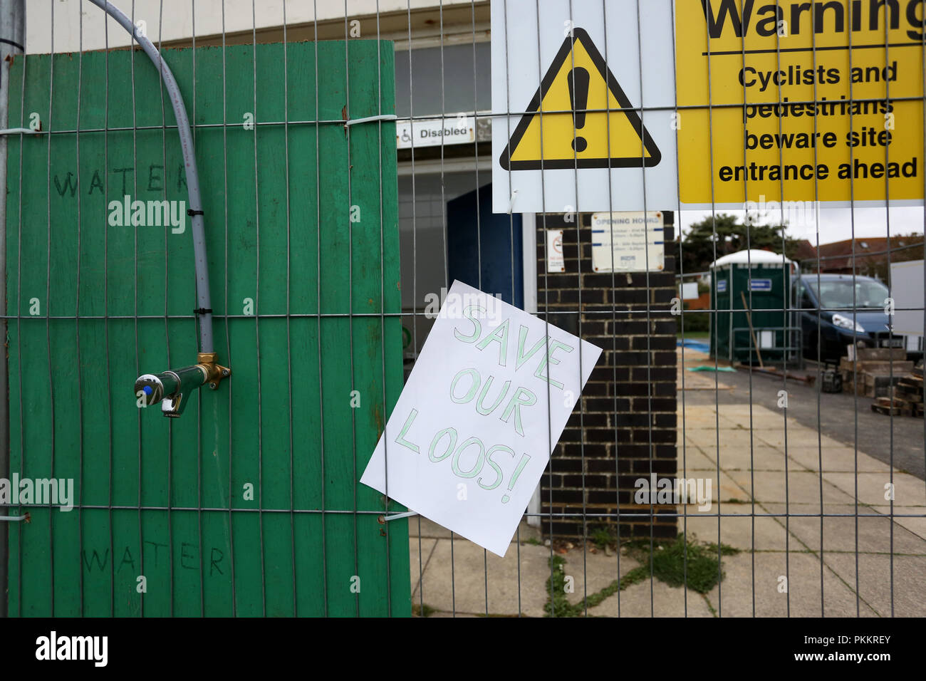Pubblico chiuso loos in Felpham, Bognor Regis, West Sussex, Regno Unito. Foto Stock