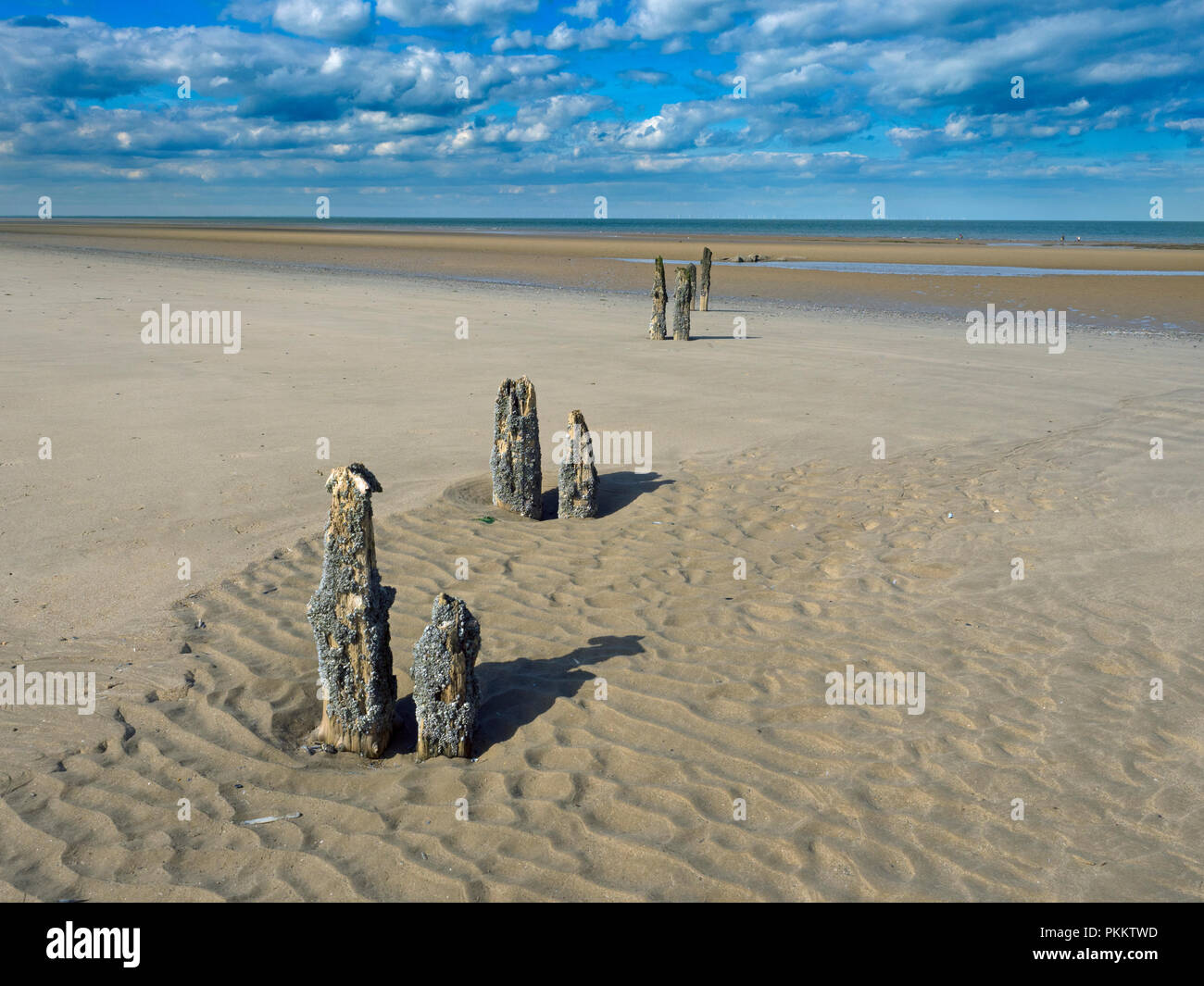 La riserva naturale RSPB e la spiaggia di Titchwell Marsh Norfolk Foto Stock