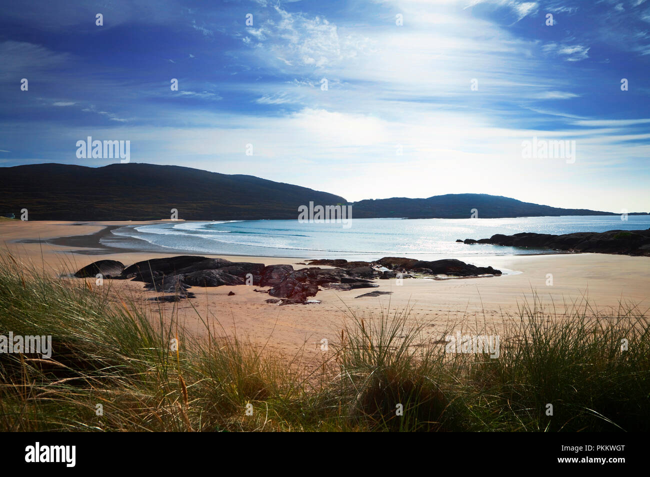 Il Derrynane Bay vicino Danial O'Connell è Il Derrynane House, l'anello di Kerry, la Contea di Kerry, Irlanda Foto Stock