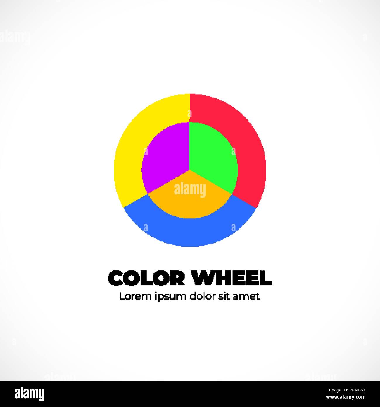 Semplice colore icona ruota isolati su sfondo bianco. Il logo circolare con transizioni golor Illustrazione Vettoriale