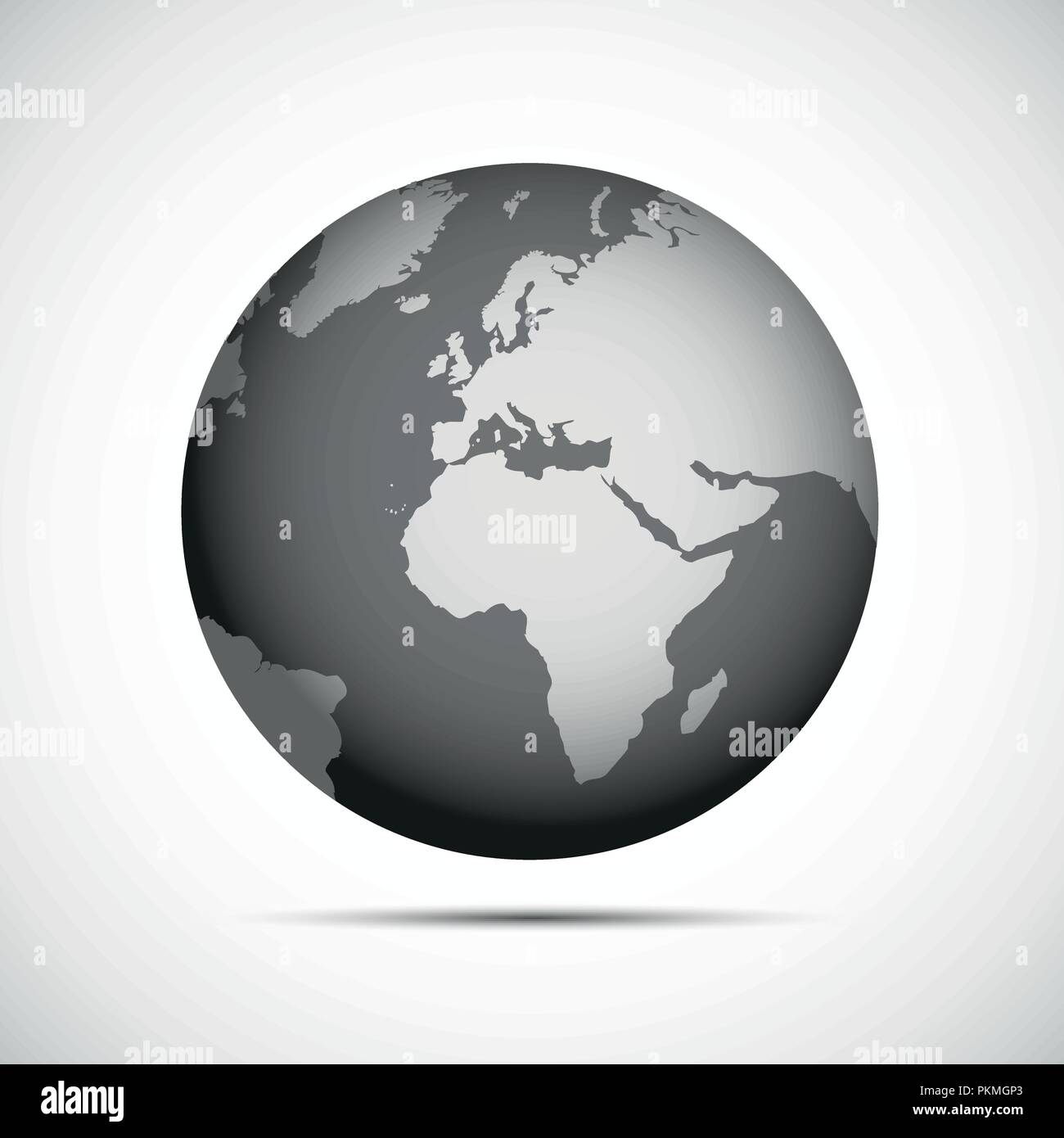 Grigio pianeta terra icona design piatto illustrazione vettoriale EPS10 Illustrazione Vettoriale