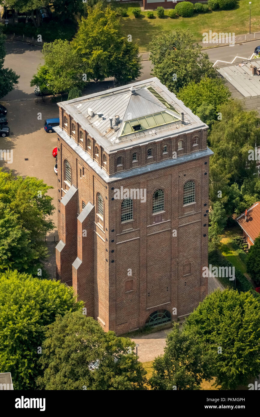 Vista aerea, ex miniera di carbone di Giulio Philipp a Bochum con Malakowturm, Istituto di etica medica e di Storia della Medicina Foto Stock