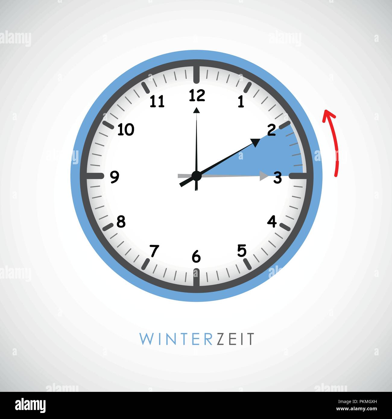 Interruttore a tempo d'inverno promemoria concetto legale illustrazione vettoriale EPS10 Illustrazione Vettoriale