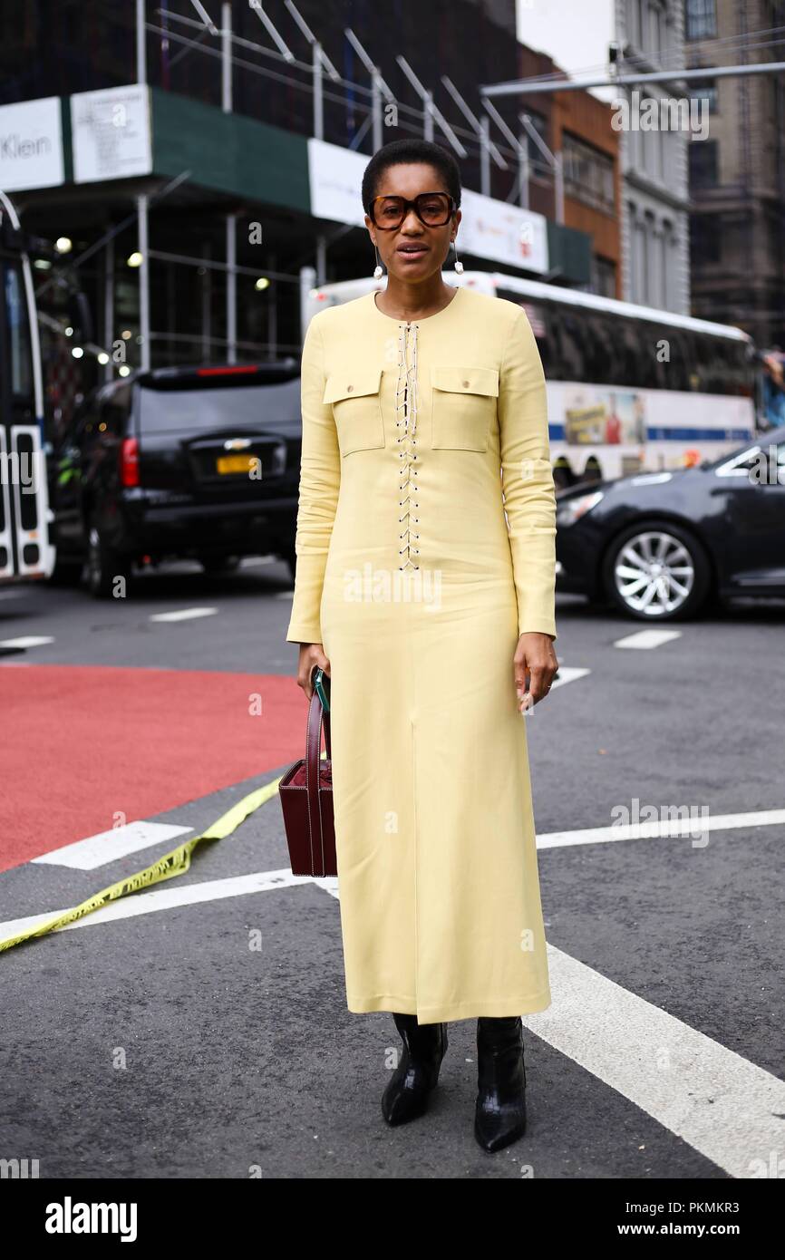 Tamu McPherson in posa sulla strada fuori dell'Maryam Nassir mostra durante la settimana della moda di New York - Settembre 12, 2018 - Foto: Pista Manhattan ***per solo uso editoriale*** | Utilizzo di tutto il mondo Foto Stock