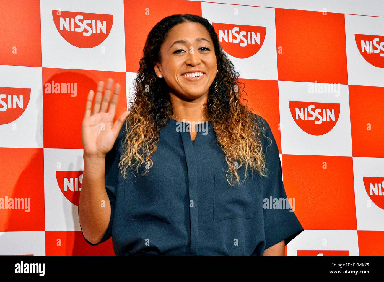 Yokohama, Giappone. Xiii Sep, 2018. US Open vincitore Naomi Osaka a un IMG conferenza stampa. Yokohama, 13.09.2018 | Utilizzo di credito in tutto il mondo: dpa/Alamy Live News Foto Stock