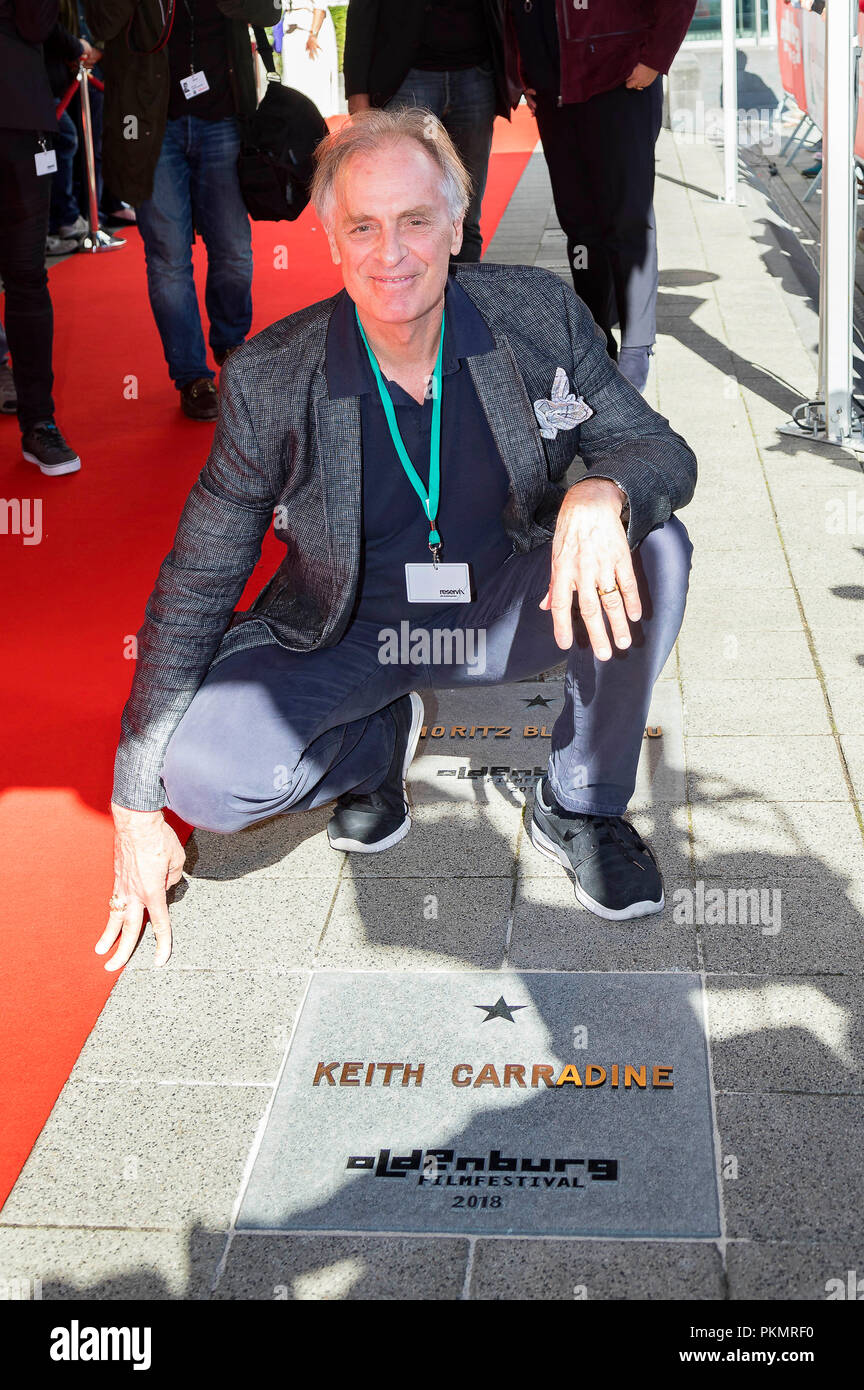 Keith Carradine è onorato con una stella sulla OLB Walk of Fame durante il Filmfest Oldenburg il 14 settembre 2018 in Oldenburg (Germania). Foto Stock