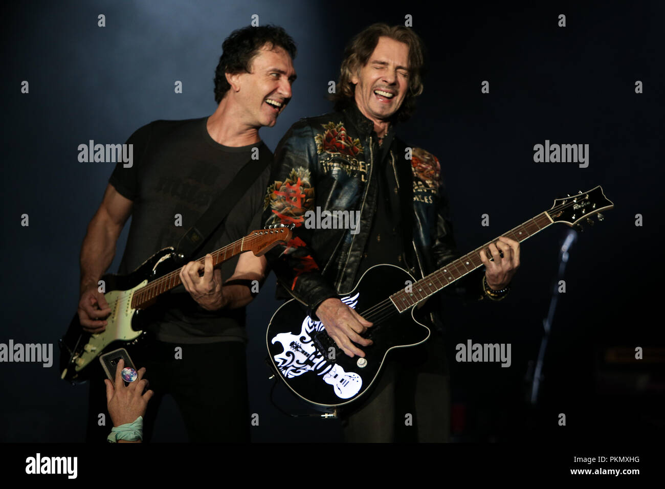 HUNTINGTON, NY - sett 13: Singer Rick Springfield esegue in concerto al Paramount il 13 settembre 2018 a Huntington, New York. Credito: AKPhoto/Alamy Live News Foto Stock