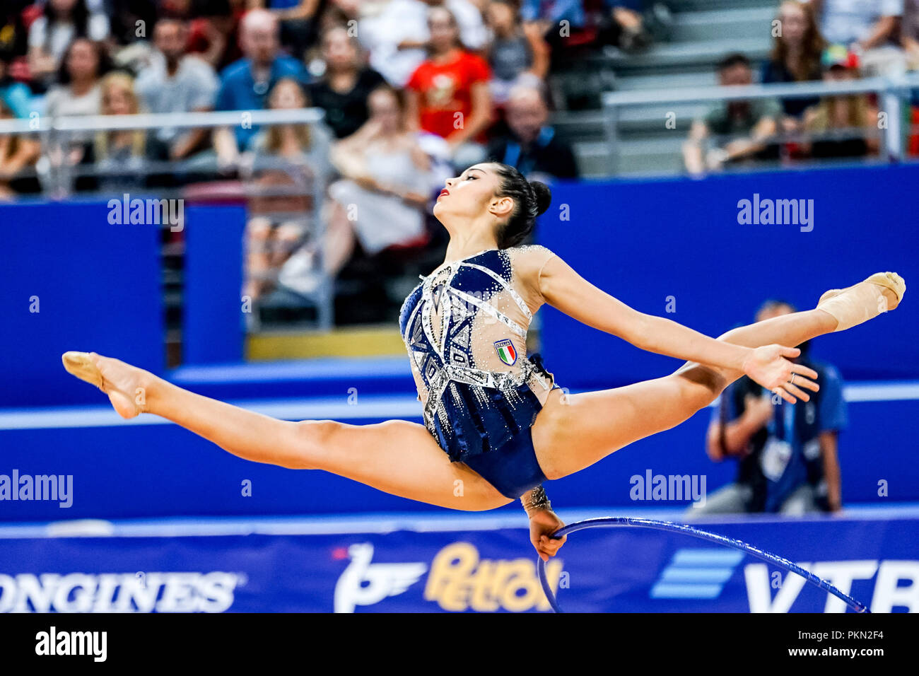 14 settembre 2018: Alexandra Agiurgiuculese di Â Italia durante le singole finale completa all'Arena Armeec a Sofia presso la trentaseiesima FIG Rhythmic Gymnastics World Championships. Ulrik Pedersen/CSM Foto Stock