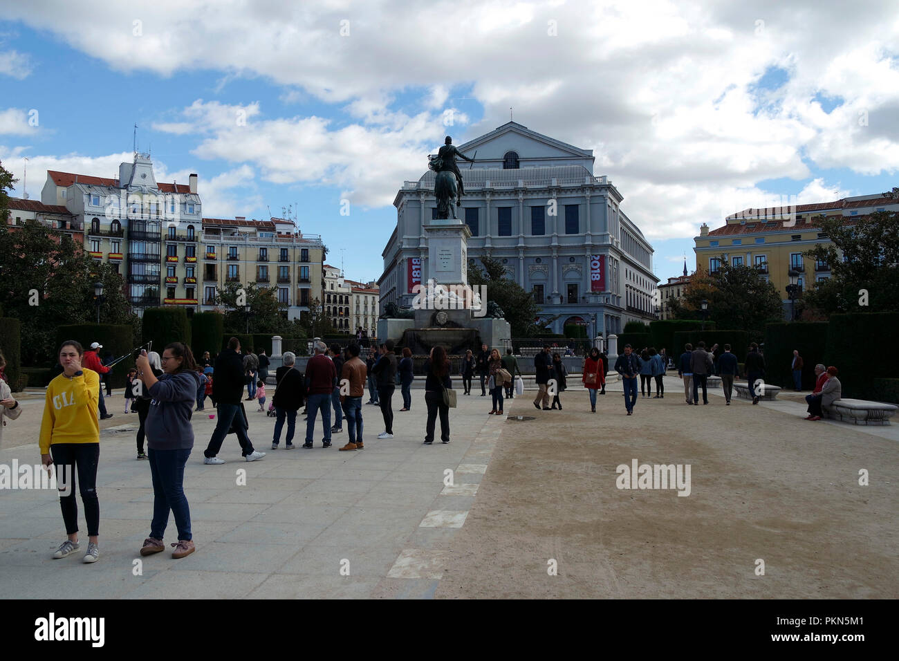 Plaza Isabel II, Madrid . Foto Stock