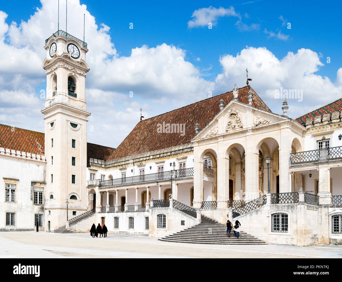 Università di Coimbra. Facoltà di Giurisprudenza edificio, Paço das Escolas, la vecchia università (Velha Universidade), Coimbra, Portogallo Foto Stock