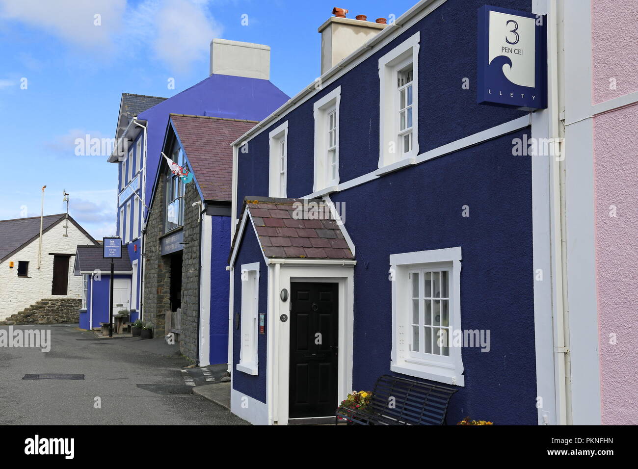 3 Penna Cei guest house e hotel di Harbourmaster, Quay Parade, Aberaeron, Cardigan Bay, Ceredigion, il Galles, la Gran Bretagna, Regno Unito, Gran Bretagna, Europa Foto Stock