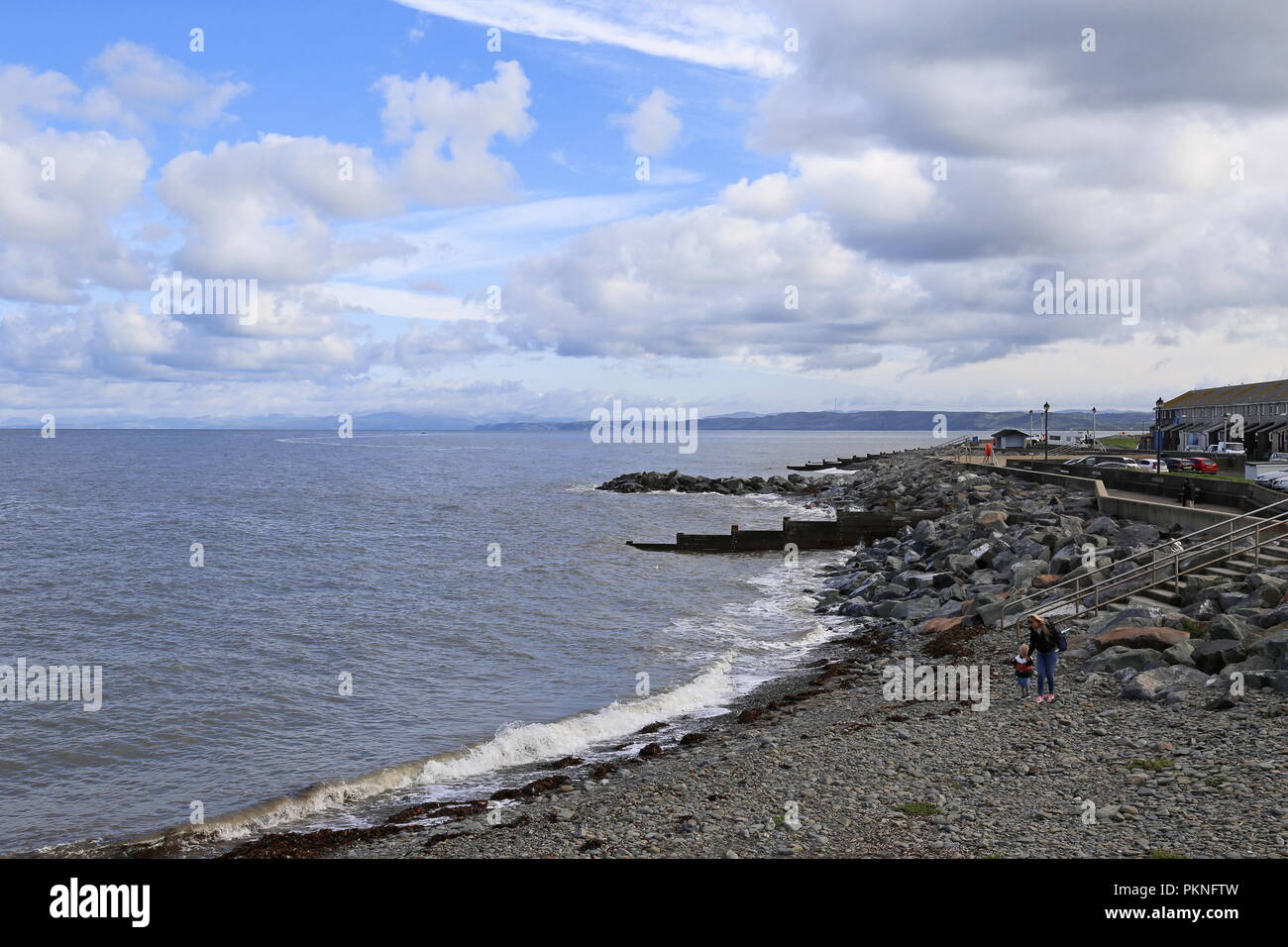 North Beach, Aberaeron, Cardigan Bay, Ceredigion, il Galles, la Gran Bretagna, Regno Unito, Gran Bretagna, Europa Foto Stock