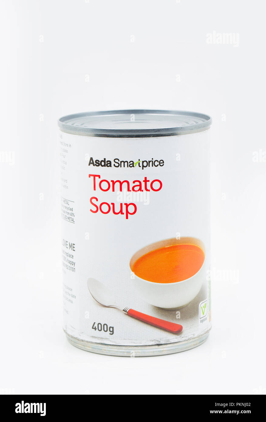 Una lattina di Asda smart price zuppa di pomodoro. Inghilterra REGNO UNITO GB. Foto Stock