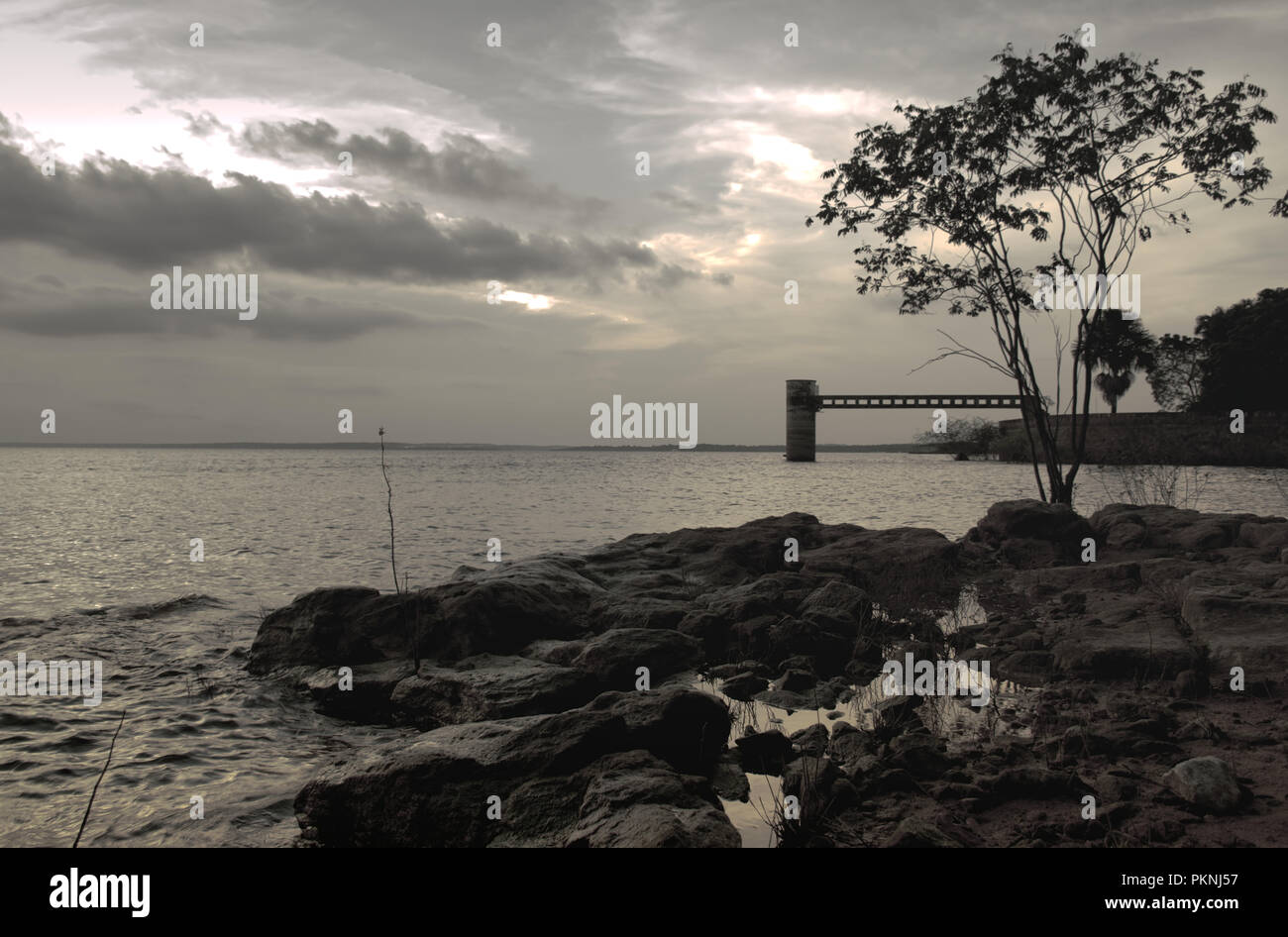 Tramonto - Manaus/AM/Brasile - Rio Negro di fiume - Tropical Hotel pier Foto Stock