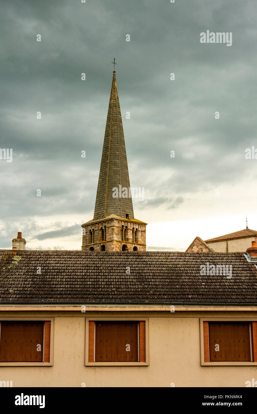 Chiesa guglia, dipartimento di Allier, Avergna Francia Foto Stock