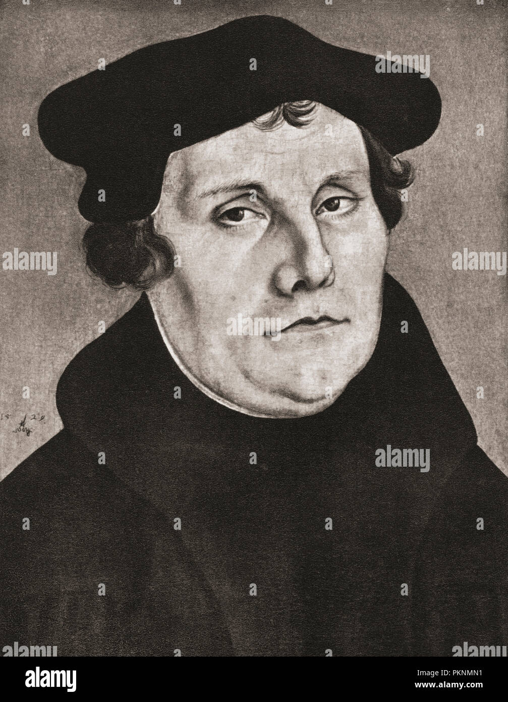 Martin Luther, 1483 - 1546. Il tedesco professore di teologia, compositore, sacerdote, monaco e un seminale figura nella Riforma Protestante. Foto Stock