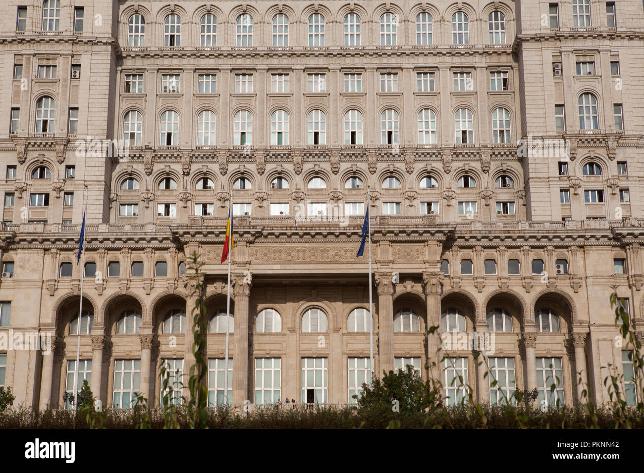 Palazzo del Parlamento a Bucarest Foto Stock