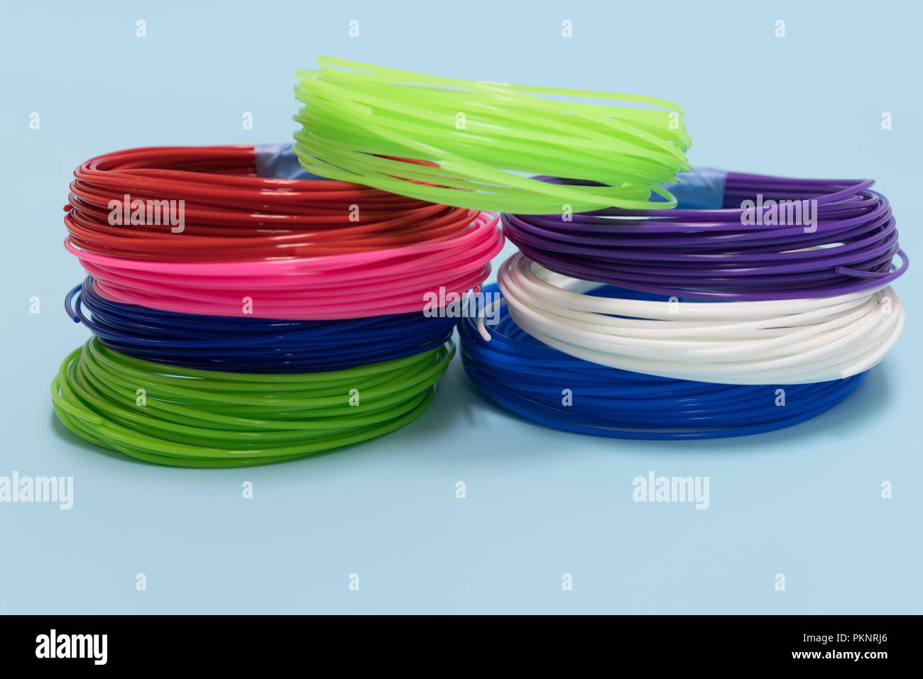Filamenti di plastica per la stampa 3D. Foto Stock