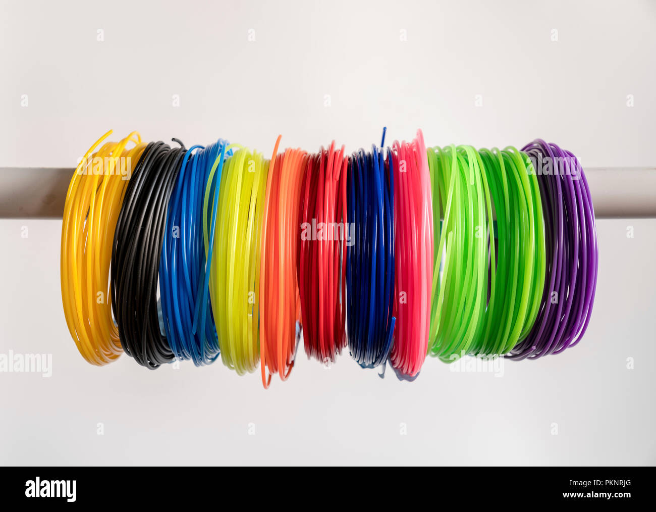 Filamenti di plastica per la stampa 3D. Foto Stock