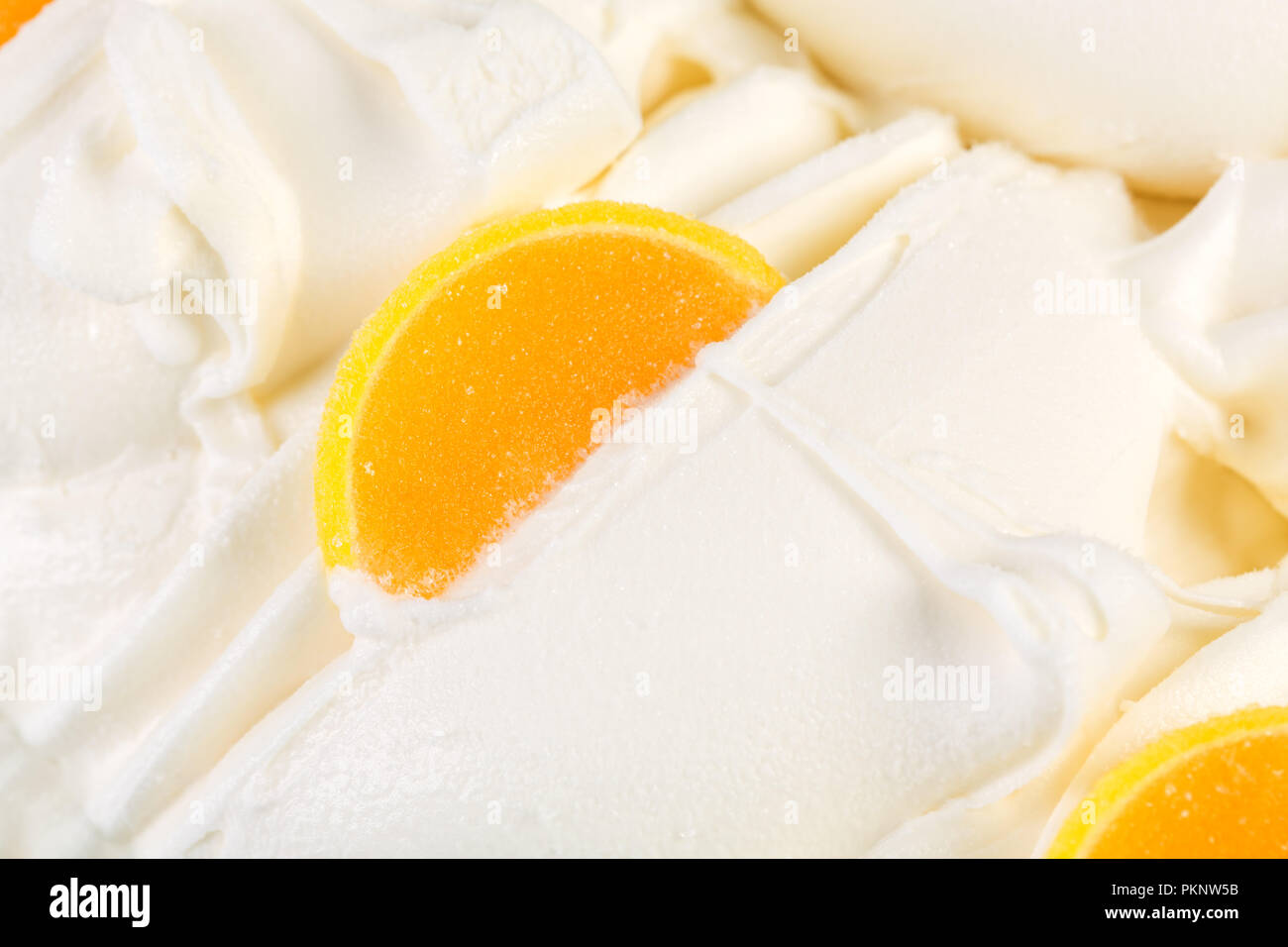 Delizioso gelato con frutta. Foto ad alta risoluzione. Foto Stock