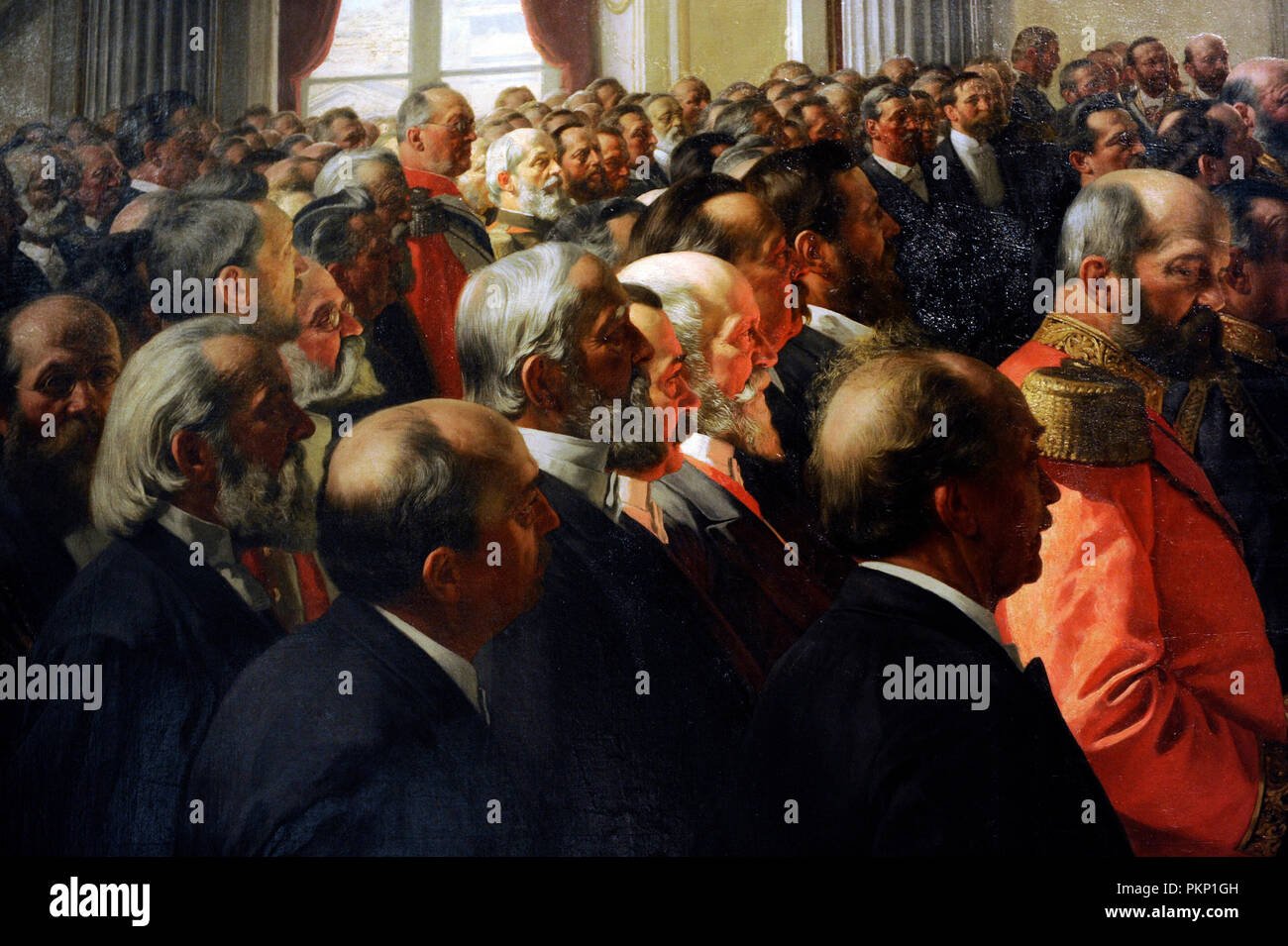 L'apertura del Reichstag tedesco nella Sala Bianca della Berlin Schloss da Kaiser Wilhelm II il 25 giugno 1888. Dettaglio. Pittura terminato nel 1893 da Anton von Werner (1843-1915). Museo Storico Tedesco a Berlino. Germania. Foto Stock