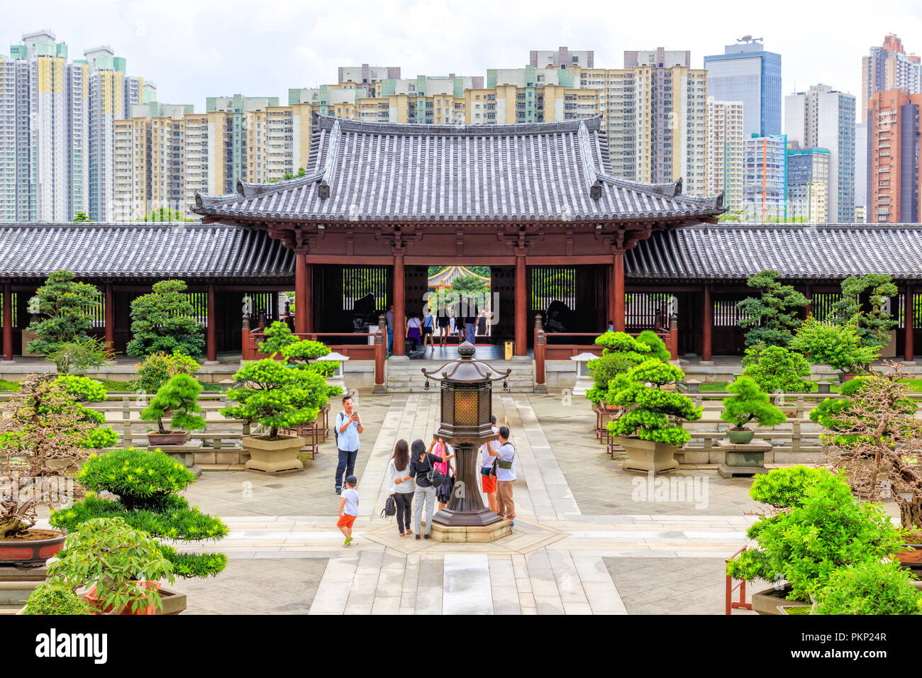 Hong Kong - Luglio 03, 2018: Chi Lin Monastero di Hong Kong Foto Stock