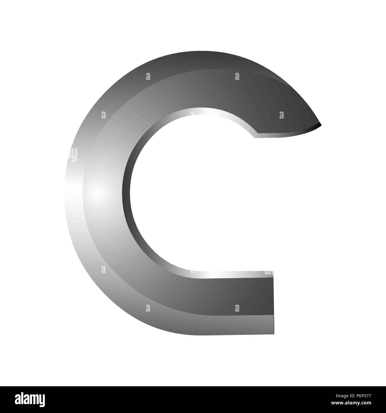 La tecnologia di stile icona logo monogramma. Lettera C logo Illustrazione Vettoriale