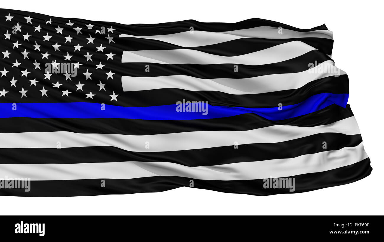 Bandiera USA 3'x5' Con Linea Blu Per Memoria Polizia - Sottile Bandiera USA 3'x5' Con Linea Blu Per Memoria Polizia - Sottile