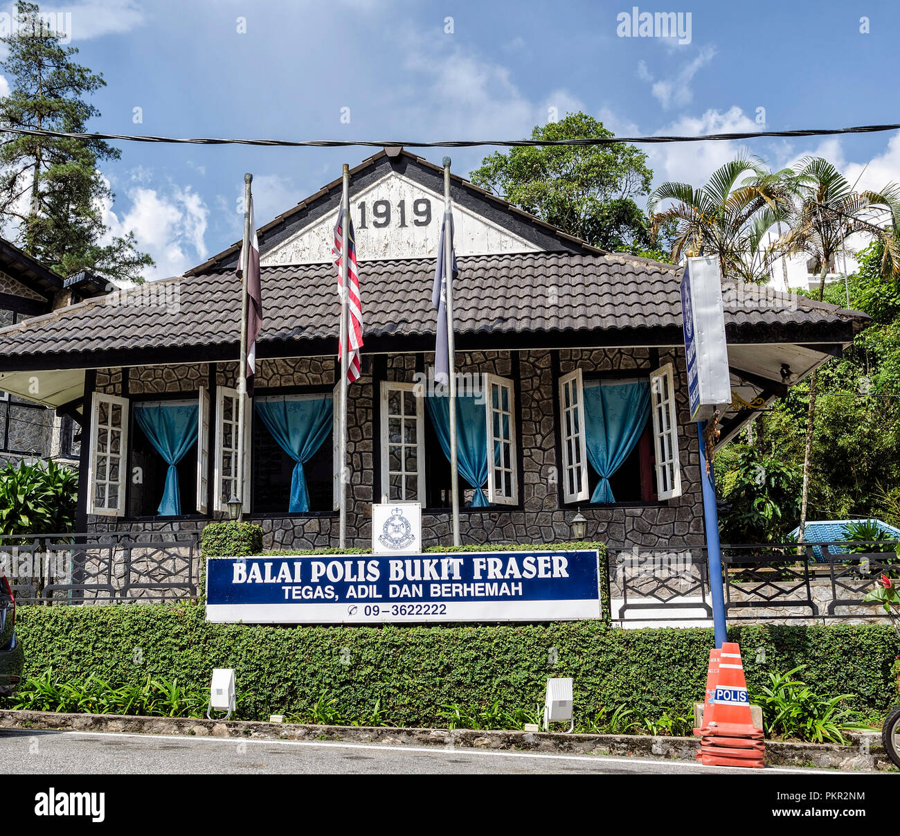 Fraser Hill, Malesia - Giu 10, 2016: il patrimonio di pre-guerra a una stazione di polizia a landmark Fraser Hill, Malaysia. - Fraser Hill è una tappa coloniale hill s Foto Stock