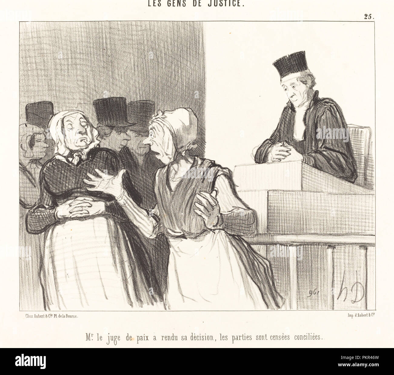 Il sig. le juge de paix un rendu sa décision... Data: 1846. Medium: litografia. Museo: National Gallery of Art di Washington DC. Autore: Honoré Daumier. Foto Stock