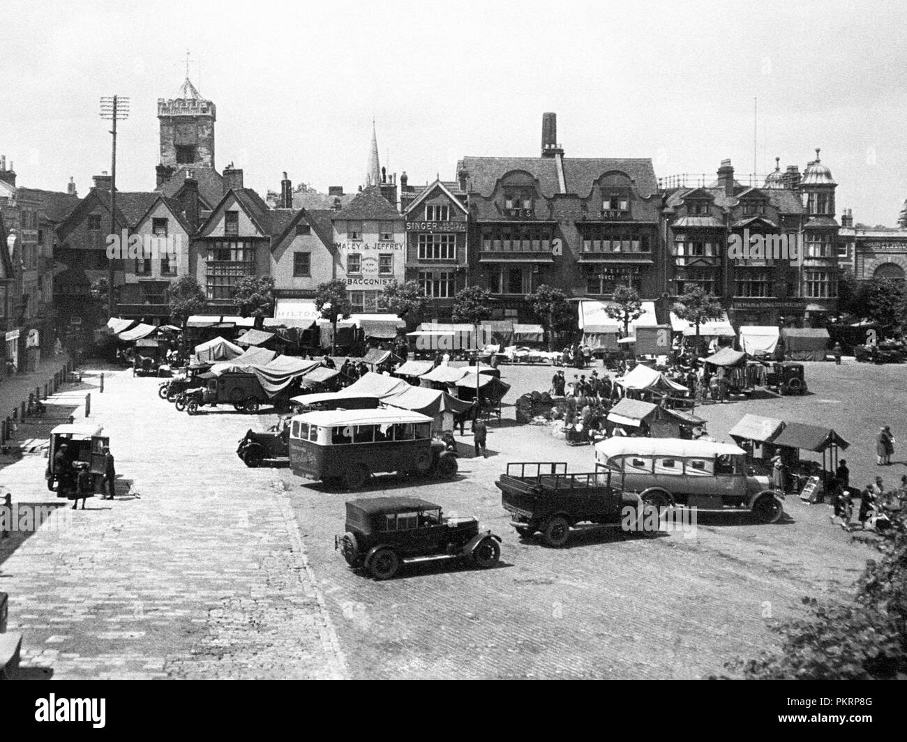 Salisbury Piazza del Mercato, agli inizi del novecento Foto Stock