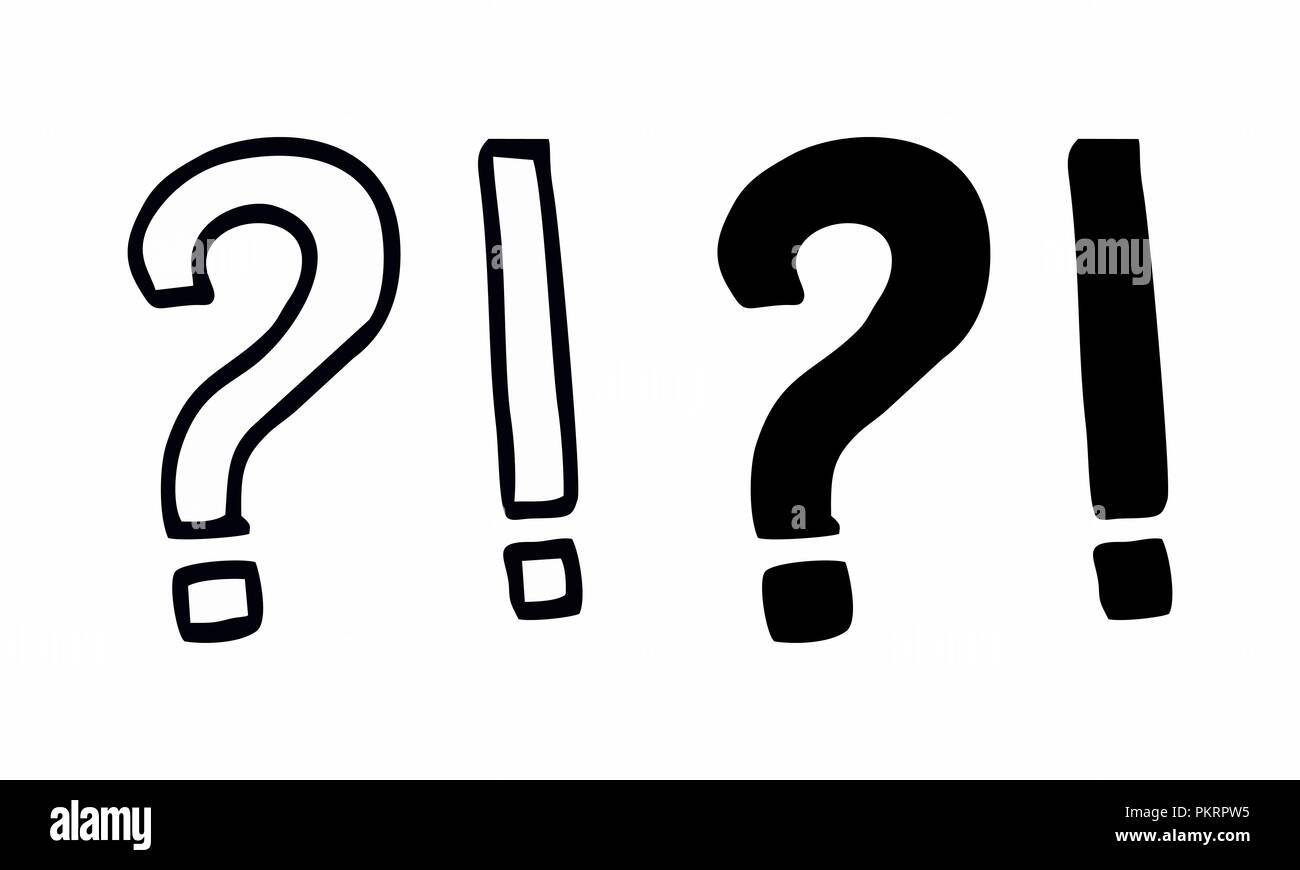 Esclamazione e un punto interrogativo Illustrazione Vettoriale