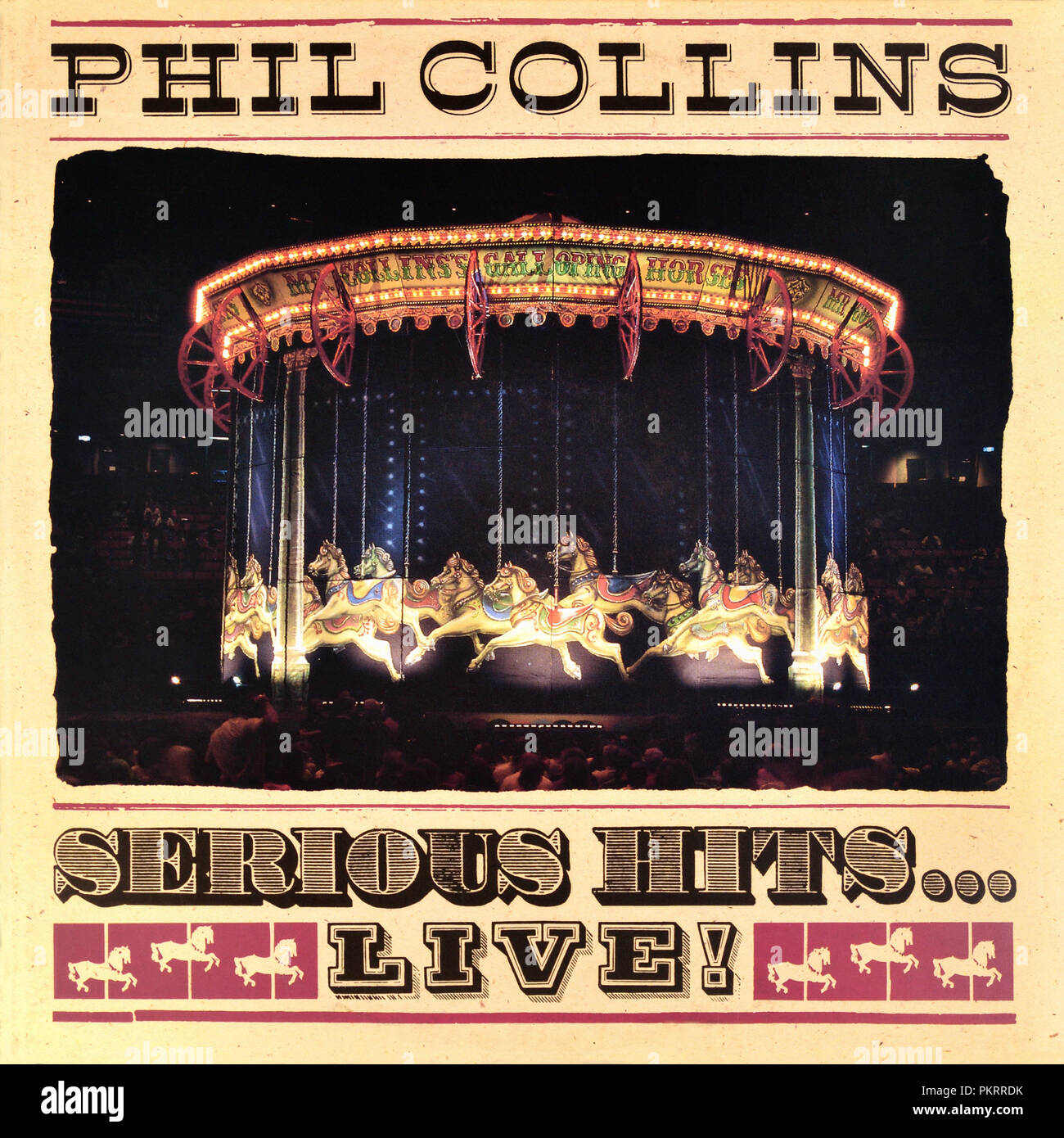 Phil Collins - copertina originale dell'album in vinile - Serious Hits...Live! - 1990 Foto Stock