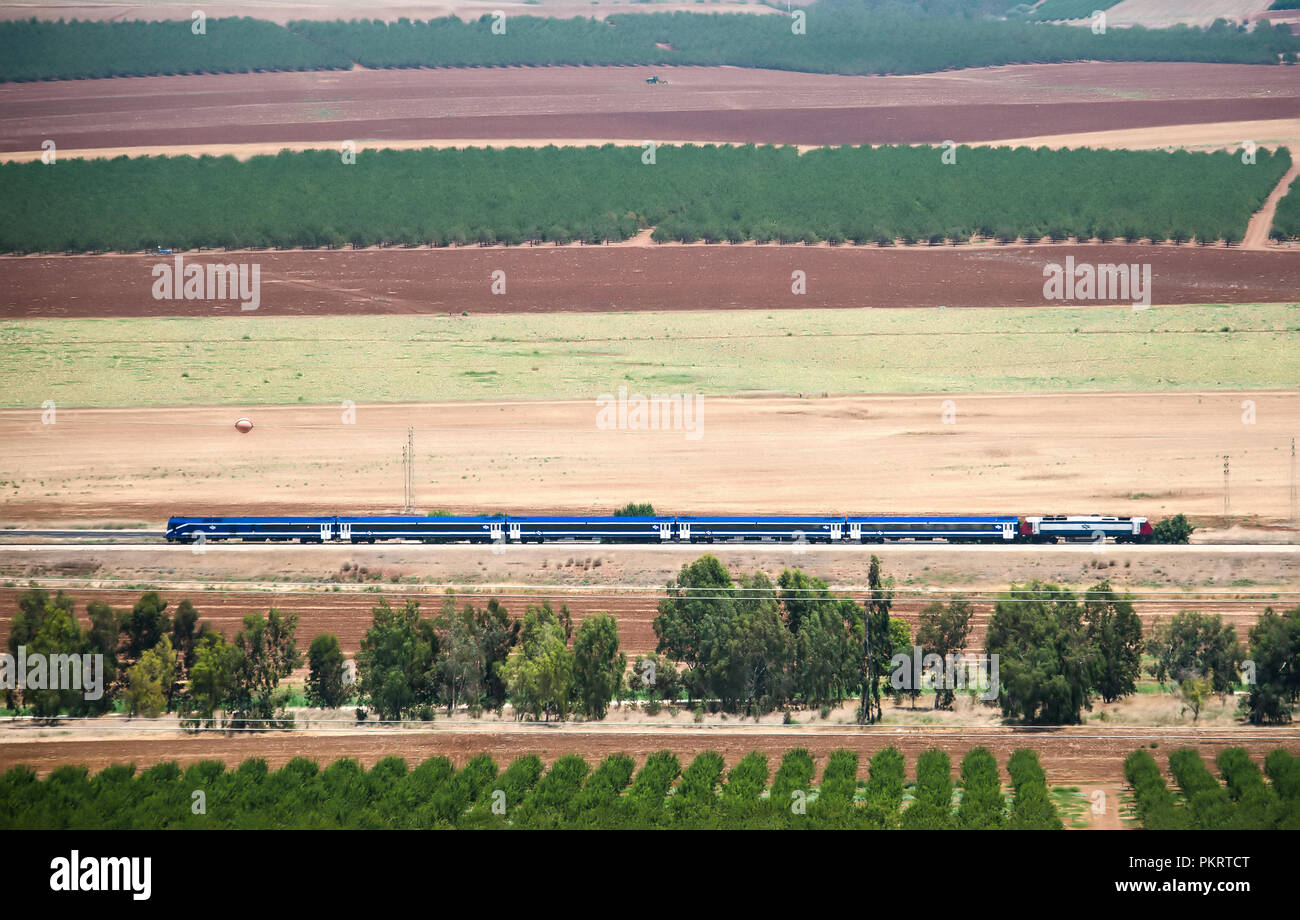 Valle di Jezreel Rakevet HaEmek treno, Jezreel Valley, Israele Foto Stock