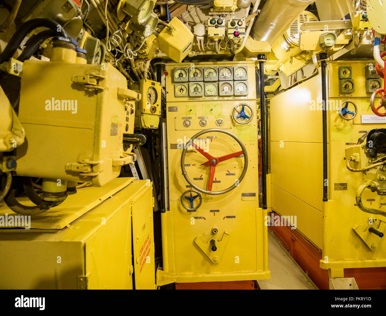San Diego, ago 2: vista dell'interno del famoso B-39 sottomarine su agosto 2, 2014 a San Diego, California Foto Stock