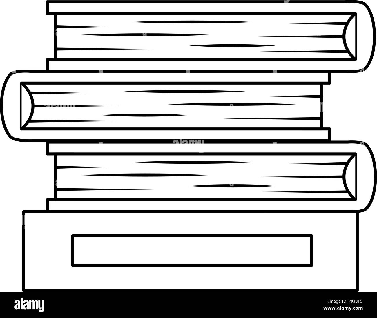 Pila di libri di testo icona isolato Illustrazione Vettoriale