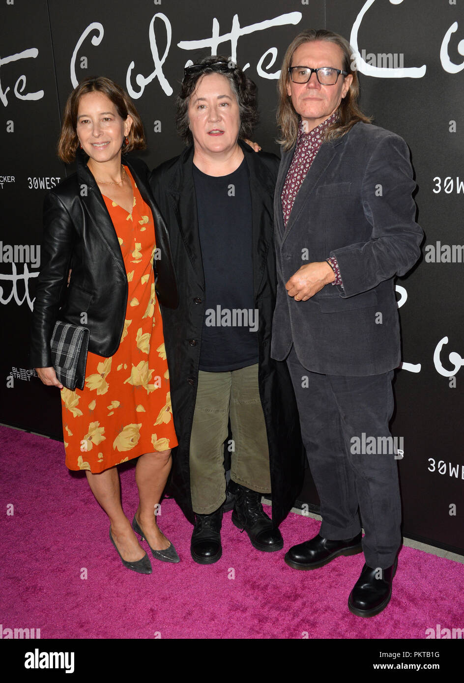 LOS ANGELES, CA. 14 settembre 2018: Christine Vachon, Pamela Koffler & Stephen Woolley alla premiere per 'Colette' presso l'Accademia di Samuel Goldwyn Theater. Immagine: Paul Smith/Featureflash Foto Stock