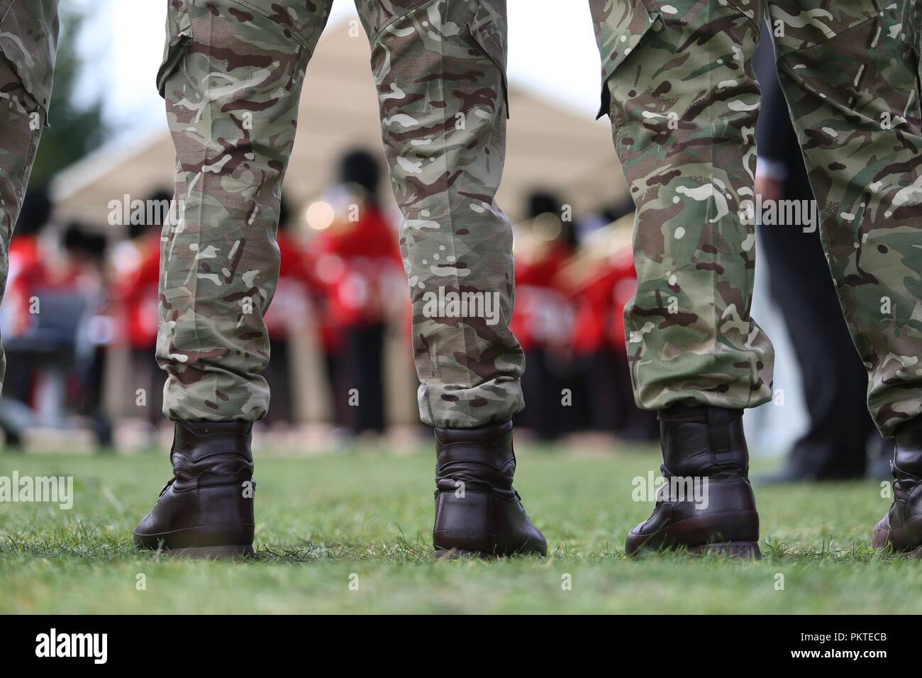 Worcester, Worcestershire, Regno Unito. Il 15 settembre 2018. I soldati del reggimento Gurkha frequentare il servizio ufficioso a Gheluvelt Park, Worcester. Peter Lopeman/Alamy Live News Foto Stock