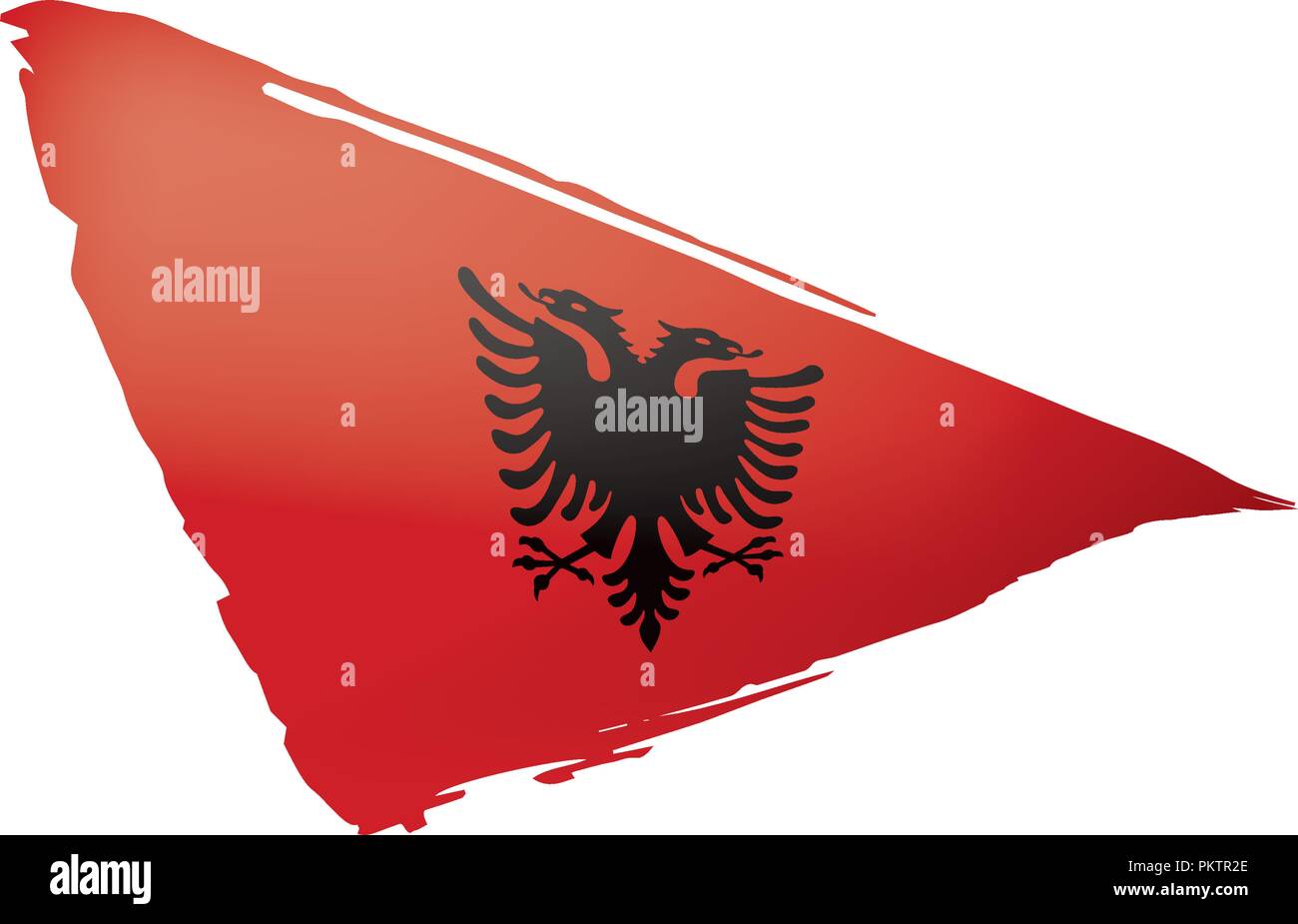 L'Albania bandiera, illustrazione vettoriale su sfondo bianco Illustrazione Vettoriale
