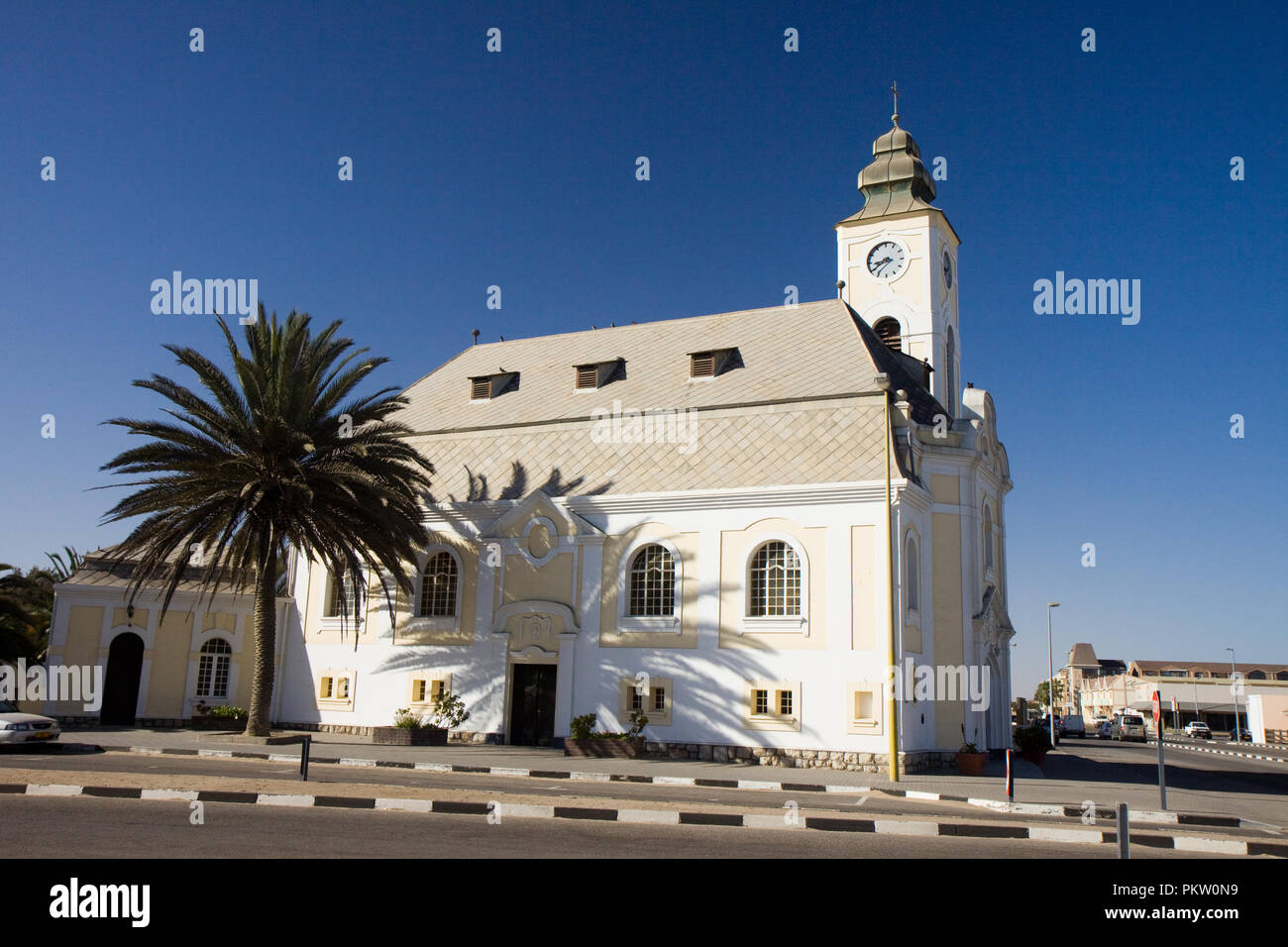 Swakopmund edifici in Namibia Foto Stock