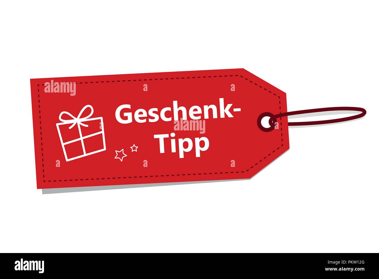 Idea regalo tipografia su red label per lo shopping di Natale per illustrazione vettoriale Illustrazione Vettoriale