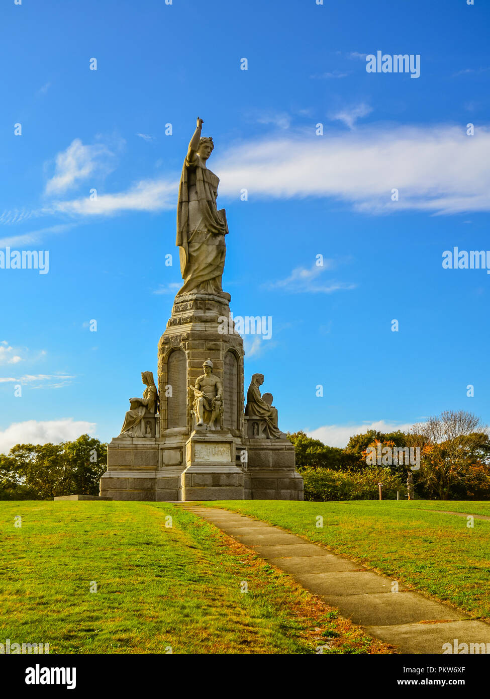 Monumento nazionale agli antenati - Plymouth, MA Foto Stock